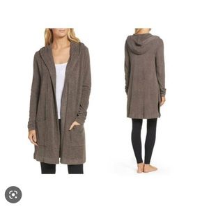 Barefoot Dreams cocoa cozy chic lite hooded cardigan